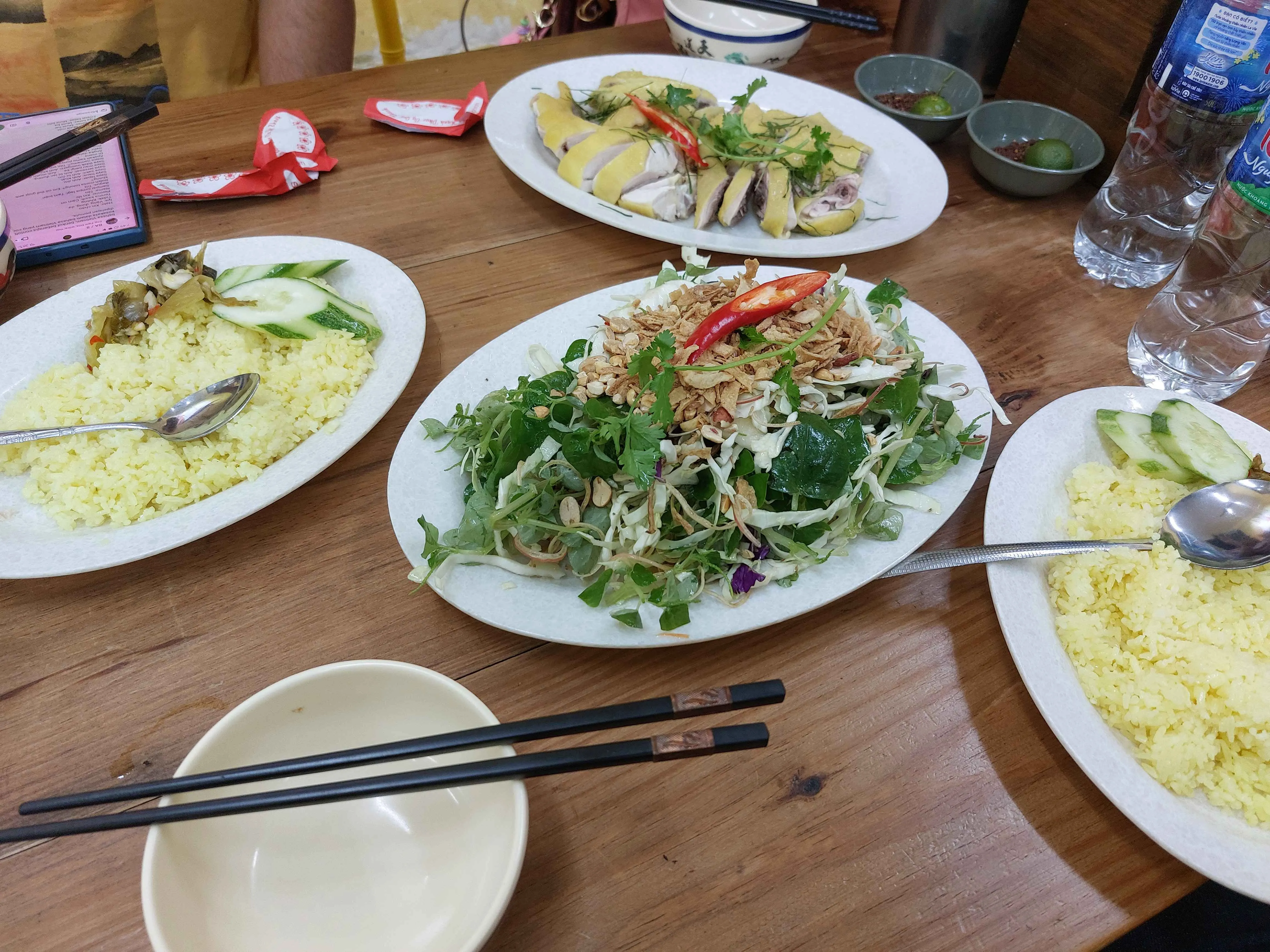 Salad and chicken